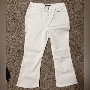 Women's White Flared Crop Jeans